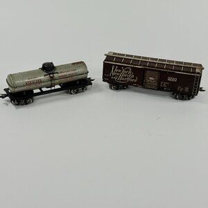 MARX O Gauge 3200 New York New Haven Boxcar NIAX Tank Car Niagara Falls Tin Car
